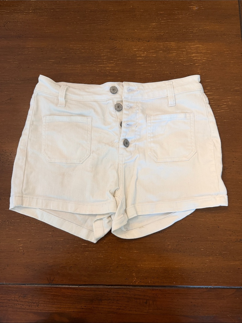 Dickies High-Rise White Button-Front Women's Shorts